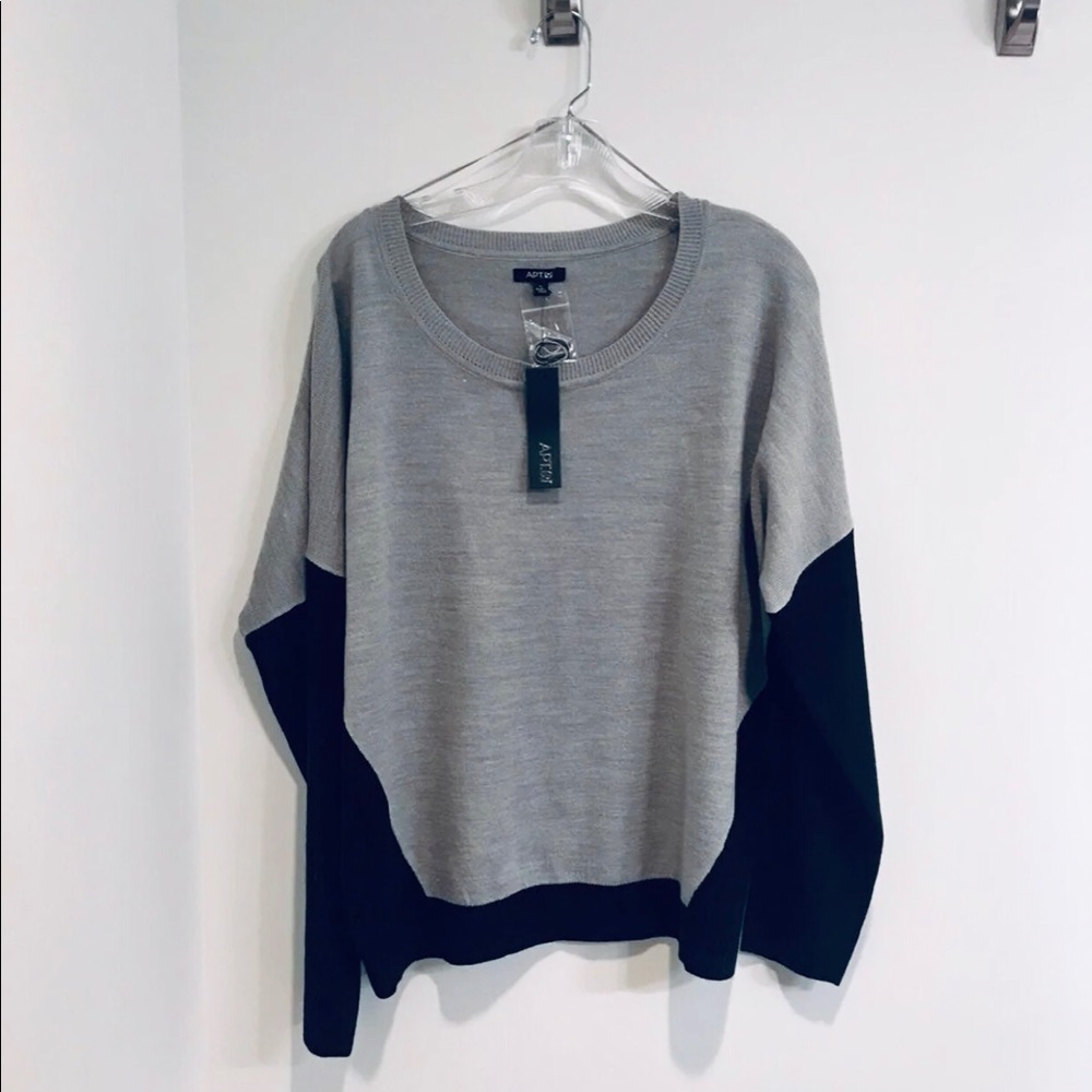 Apt 9 Black & Gray Color Block Sweater